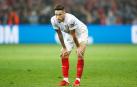 Lucas Ocampos, quien dispuso de varias ocasiones para marcar, terminó el encuentro agotado