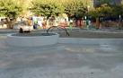 Trabajos de renovación de la plaza de Iturrama junto al colegio