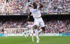 El austriaco David Alaba celebra el 0-1 tras anotar de un poten te zurdazo