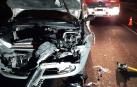 Estado en el que ha quedado uno de los tres vehículos implicados en el accidente en la AP-15