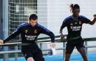 Nacho y Camavigna se ejercitan en Valdebebas este lunes