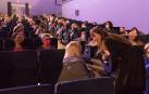 Marina Rodríguez Colás -a la dcha.-, en el Cine Moncayo