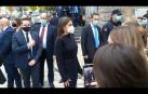 Salida de la Reina Letizia del Cine Moncayo de Tudela