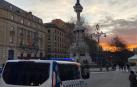 Una patrulla de la Policía Municipal, en el paseo de Sarasate de Pamplona