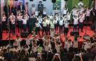 Actuación del Coro Infantil del Orfeón Pamplonés, durante la jornada inaugural del Rastrillo de 2019