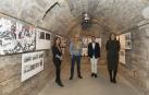 De izda. a dcha., Esther Terrado Mola, Miguel Carasusán Izcue, Zeus Pérez Pérez y Beatriz Gil Rodríguez, en la exposición que se puede visitar en la bodega del Museo Muñoz Sola
