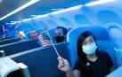 Pasajeros en un vuelo de JetBlu en Londres con destino al aeropuerto JFK de Nueva York