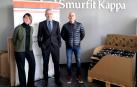 Visita del presidente de Aspace navarra, David Erice, y de la responsable de 'fundraising' de Aspace Navarra, Vivian Endara, al director General en Smurfit Kappa Navarra, Ignacio Landa