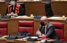 Carlos Gimeno, consejero de Educación, este jueves en el Parlamento de Navarra