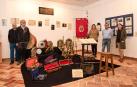 Integrantes de la Banda de Música de Sangüesa, ultimando ayer los preparativos de la exposición