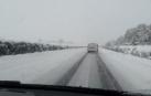 Nieve en la AP-15 a la altura de Carrascal dirección Pamplona