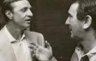 Jesús Riaño hablando con Johan Cruyff, cuando estaba en el Barcelona