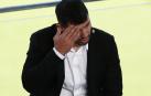 Sergio Agüero, durante la rueda de prensa de este miércoles donde anunció su adiós al fútbol por la dolencia cardíaca que sufre