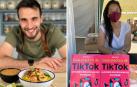 De izda. a dcha., David García (@SiempreHambriento) junto a uno de las recetas que comparte en Tiktok y Beatriz Iznaola con su libro