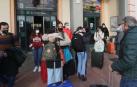 Este jueves fue un día de recibimientos y de despedidas en la estación de tren de Pamplona