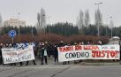 Una protesta de los trabajadores de Lácteos de Navarra y Tecnolat