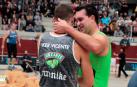 Iker Vicente y Mikel Larrañaga, en el campeonato de Euskadi de Aizkora celebrado en 2019