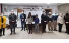 Premiados y participantes en la 6ª fiesta de ‘El penúltimo viaje del Tren Irati’ el pasado 30 de diciembre en Liédena