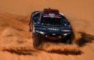 Sainz Carlos y Cruz Lucas (Audi), durante el Dakar 2022