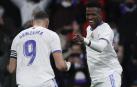 Benzemá y Vinicius, en un momento del partido