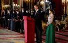 El rey Felipe y la reina Letizia, durante la recepción al cuerpo diplomático