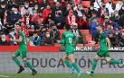 David García, Chimy Ávila y Brasanac celebran el primer gol de Osasuna