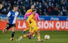 Imagen de un momento del partido entre el Alavés y el Barcelona