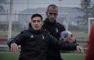 Chimy Ávila y Patxi Puñal, en el entrenamiento con jugadores de la cantera