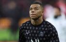 Kylian Mbappe, durante el calentamiento con el PSG