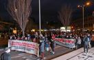 Cabecera de la marcha que ha recorrido las calles del centro de Pamplona.