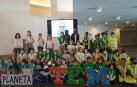 Foto de familia de los participantes en la 16 edición de la First Lego League, este domingo, en Baluarte