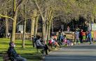 El Camino ancho, en el paseo de Los Llanos, con los nuevos bancos colocados estos días