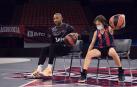 El capitán del Bitci Baskonia, Jayson Granger, y el jugador navarro Imanol Ramírez completaron el jueves uno de los retos del club en la cancha del Buesa Arena