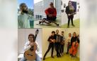 Arriba, de izquierda a derecha: Javier Martínez (saxofón), Alba González Blanco (violín), Xabier Olcoz (batería). Abajo, de izquierda a derecha: Marcos Marín (guitarra), Quinteto Arima