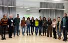 De izquierda a derecha: integrantes de la mesa redonda y del equipo organizador del festival,   Anne Pérez de Azpeitia, Teresa Catalán, Jokin Zabalza, Berta Pérez-Caballero, Haizea Huegun, Carolina Queipo, Clara Rico, Yolanda Campos, Garazi Zabaleta, Izaro Txapartegi, Nekane Iturrioz, Nahikari Olóriz, Juan Cazcarra