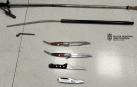 Armas incautadas en un establecimiento hostelero de Pamplona