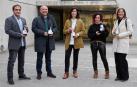 Javier Colio, director técnico de Viña Zorzal Wines, Kepa Sagastizábal, director técnico de Bodegas Marco Real, Milagros Rodríguez, enóloga de Bodega de Sarría, Yoanna Abete, copropietaria de Bodegas Máximo Abete y Adriana Ochoa, directora técnica y propietaria de Bodegas Ochoa