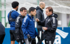 Jagoba Arrasate durante una sesión de entrenamiento hablando con el Chimy Ávila