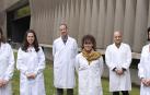 De izquierda a derecha: Josune Hualde Olascoaga, María Apellániz Ruiz, Ángel Alonso Sánchez, Beatriz Orduña Fernández, Jorge Marín Vidondo y Nerea Gorría Redondo, personal investigador de Navarrabiomed y del HUN