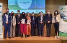 Representantes del Gobierno de Navarra, de Enercluster y del Gobierno Vasco en la feria Wind Europe 2022.