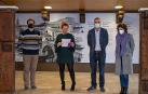 Desde la izda., Aitor Pérez. Ixone Esquíroz, Oihan Mendo y Beatriz Gallego en el acto inaugural