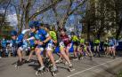 Primera jornada del Campeonato navarro de patinaje de velocidad.en la pista de Antoniutti.