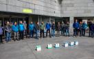 Un momento del acto de protesta de un grupo de ganaderos navarros en Pamplona