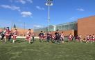 Un grupo de escolares, durante una de las carreras del cross solidario en Irabia-Izaga
