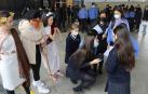 Alumnos italianos y de 4º de ESO del colegio Nuestra Señora del Huerto explican a los de 4º de Primaria el Imperio romano como parte de un proyecto Erasmus+