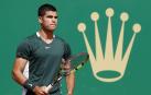 Carlos Alcaraz, en el partido ante Sebastian Korda en el Masters 1000 de Montecarlo