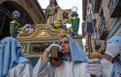 Imágenes de la procesión del Santo Entierro en Estella./