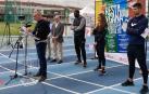 Imagen de la presentación de una competición de reducción de residuos entre ayuntamientos en el estadio Larrabide de Pamplona