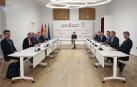 Un momento de la reunión con la presidenta Chivite