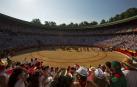 La plaza de toros de Pamplona, en una tarde de San Fermín.